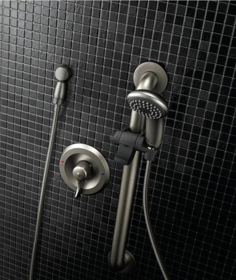 Adjustable shower seat and handheld shower head slide bar